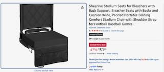 Stadium seat with back support